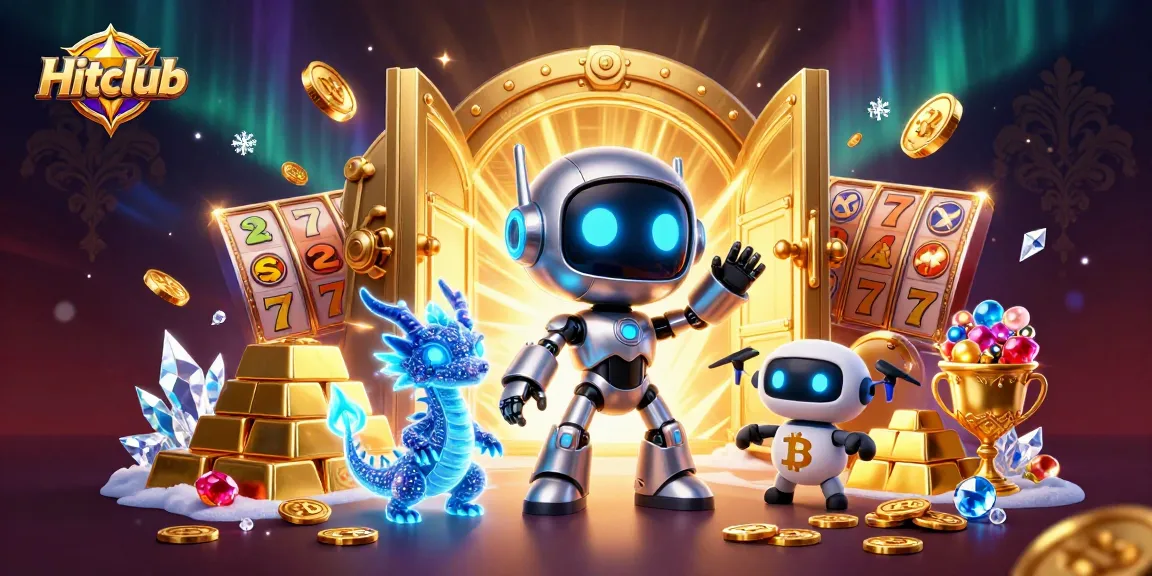 Hitclub offers a vibrant gaming experience with cyberpunk characters in a dynamic casino scene.