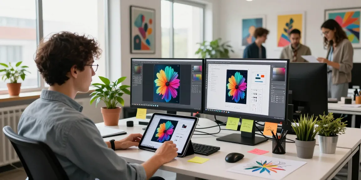 Edit images using Nano Banana 2 in a vibrant modern workspace with dual monitors and creative elements.