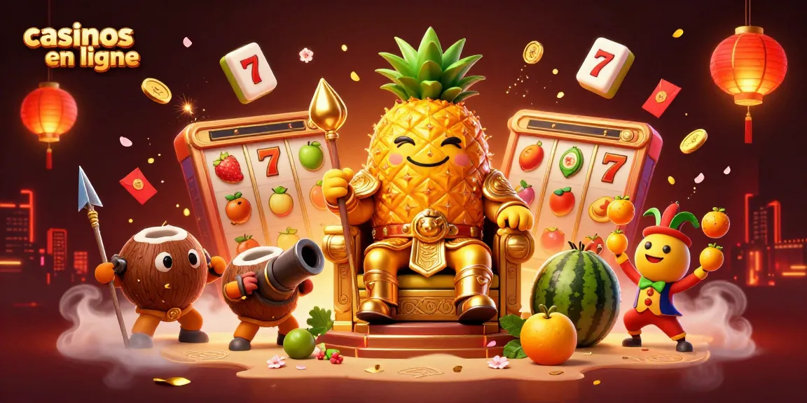 Jouez aux casinos en ligne avec des éléments de jeu captivants sur une illustration 3D dynamique.